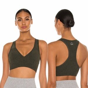 Beyond Yoga Spacedye Lift Your Spirits Bra Green Size S